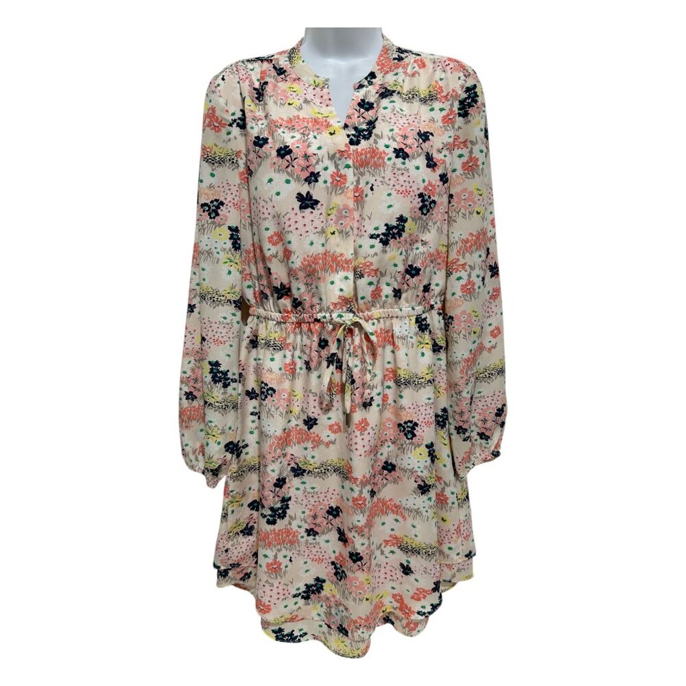 Maison Jules Floral Print Midi Dress - Pink and Black